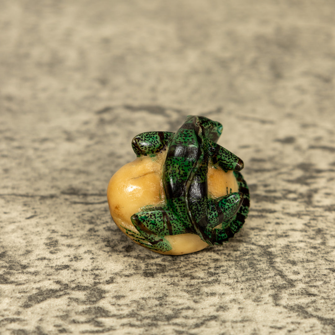 Green Iguana Lizard Tagua Nut Carving