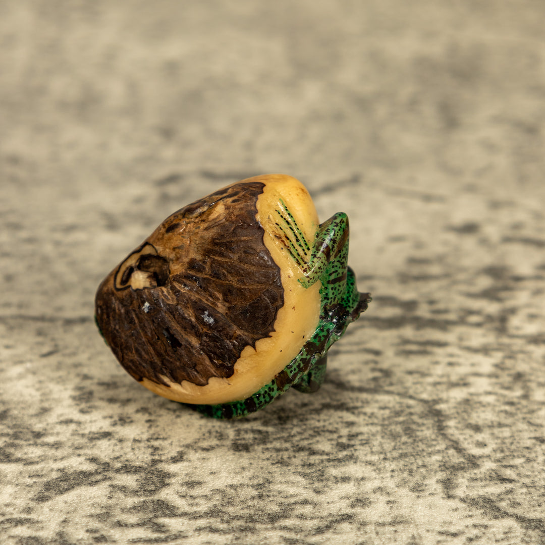 Green Iguana Lizard Tagua Nut Carving