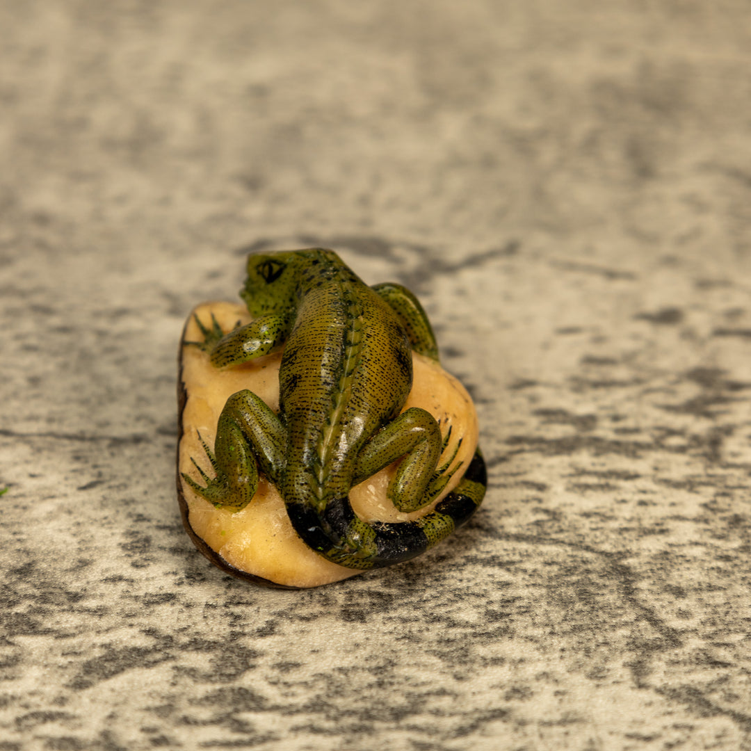 Green Iguana Lizard Tagua Nut Carving