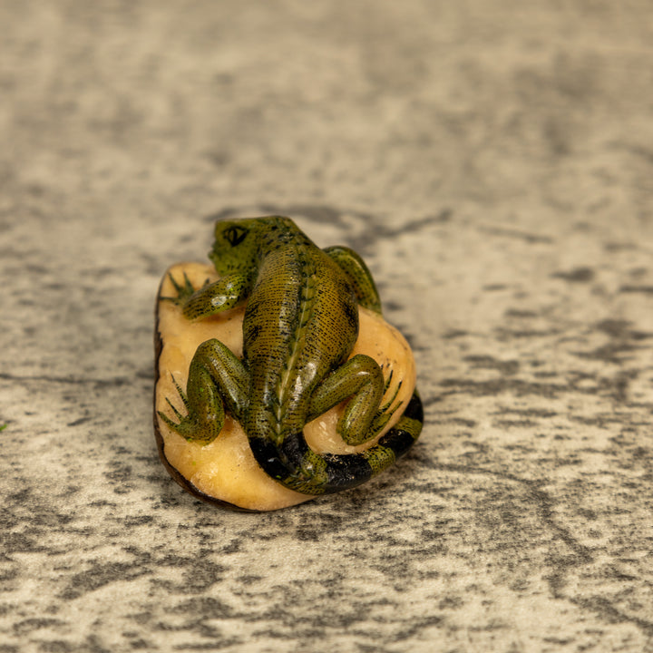 Green Iguana Lizard Tagua Nut Carving