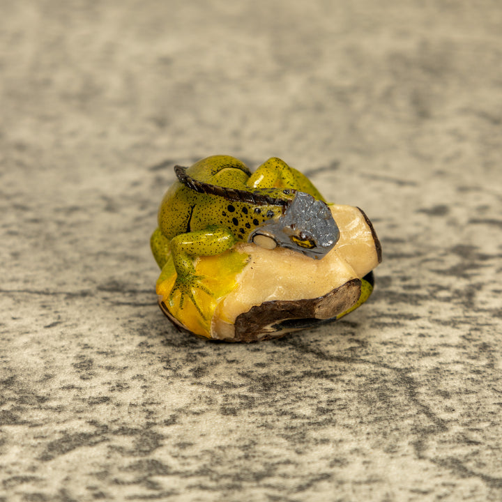 Green Iguana Lizard Tagua Nut Carving