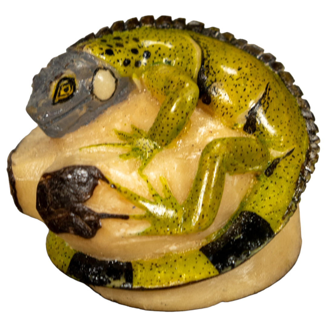 Green Iguana Lizard Tagua Nut Carving