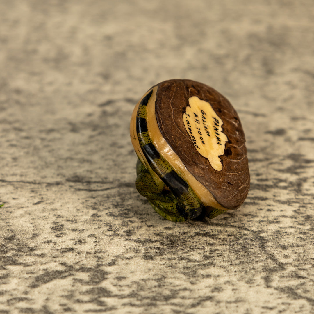 Green Iguana Lizard Tagua Nut Carving