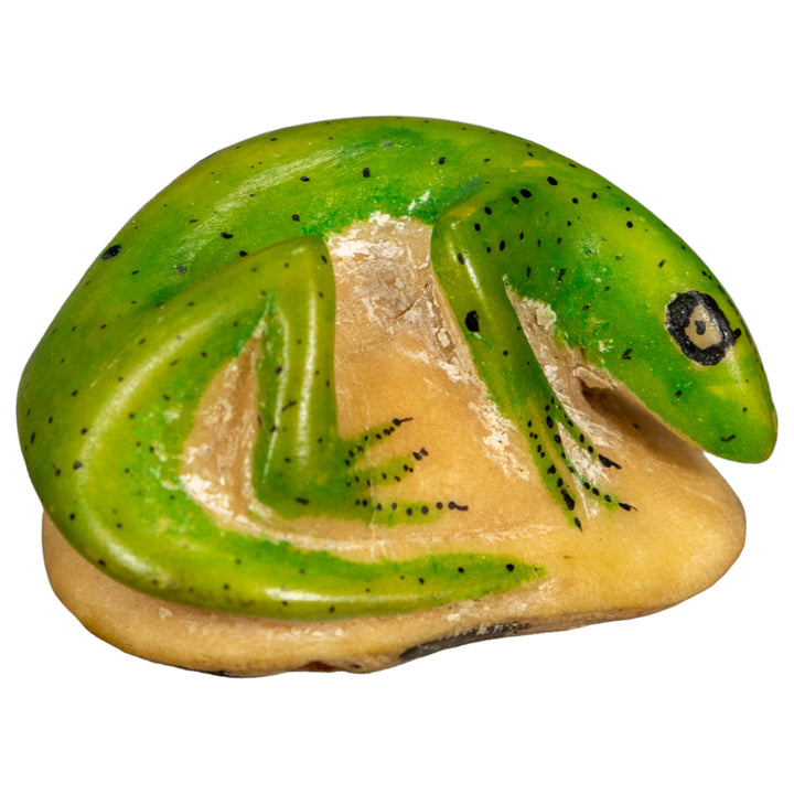 Green Gecko Lizard Tagua Nut Carving