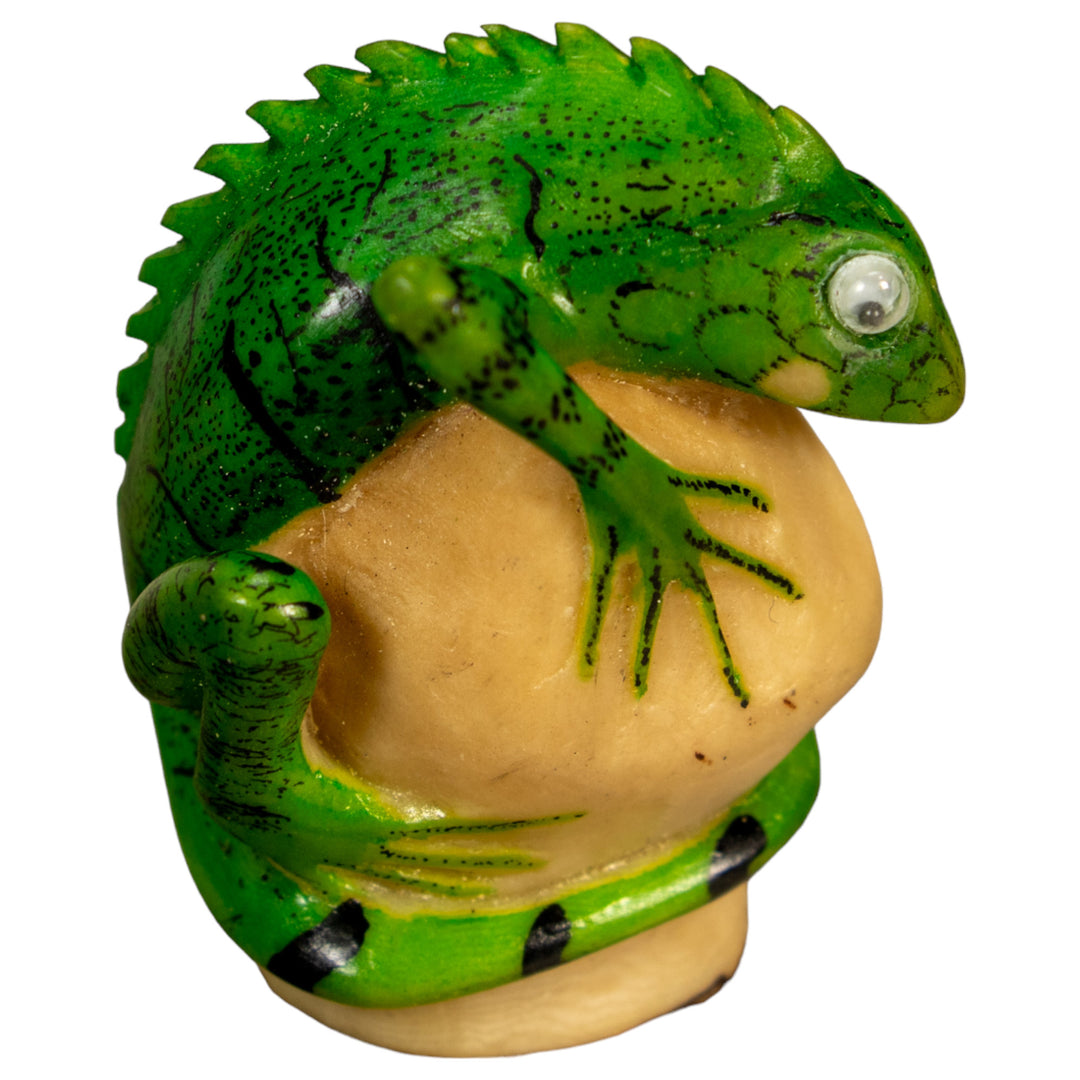 Green Iguana Lizard Tagua Nut Carving