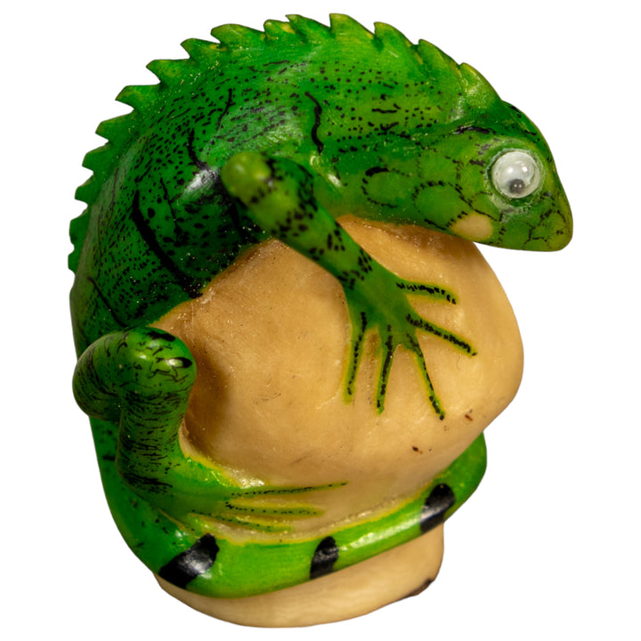 Green Iguana Lizard Tagua Nut Carving