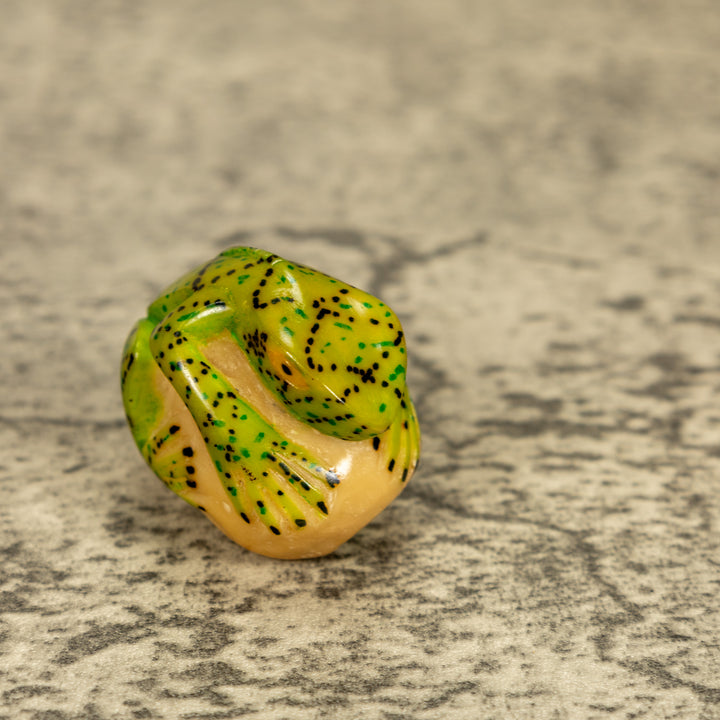 Green Iguana Lizard Tagua Nut Carving