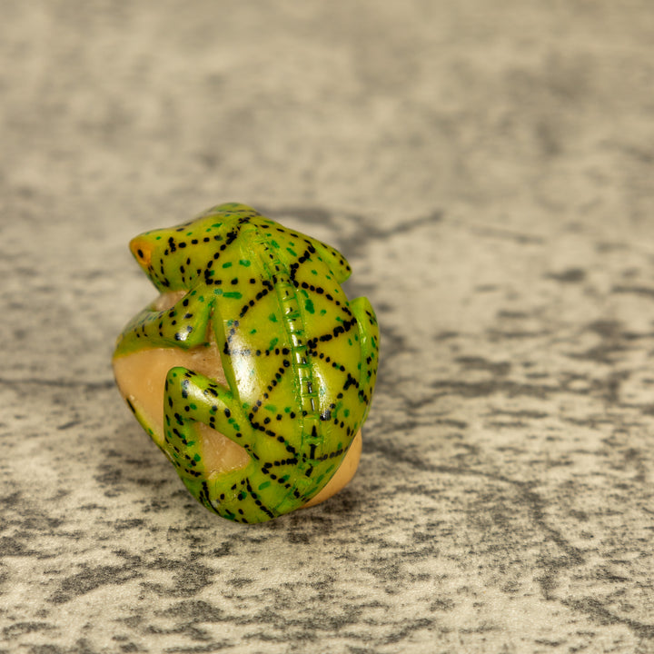 Green Iguana Lizard Tagua Nut Carving