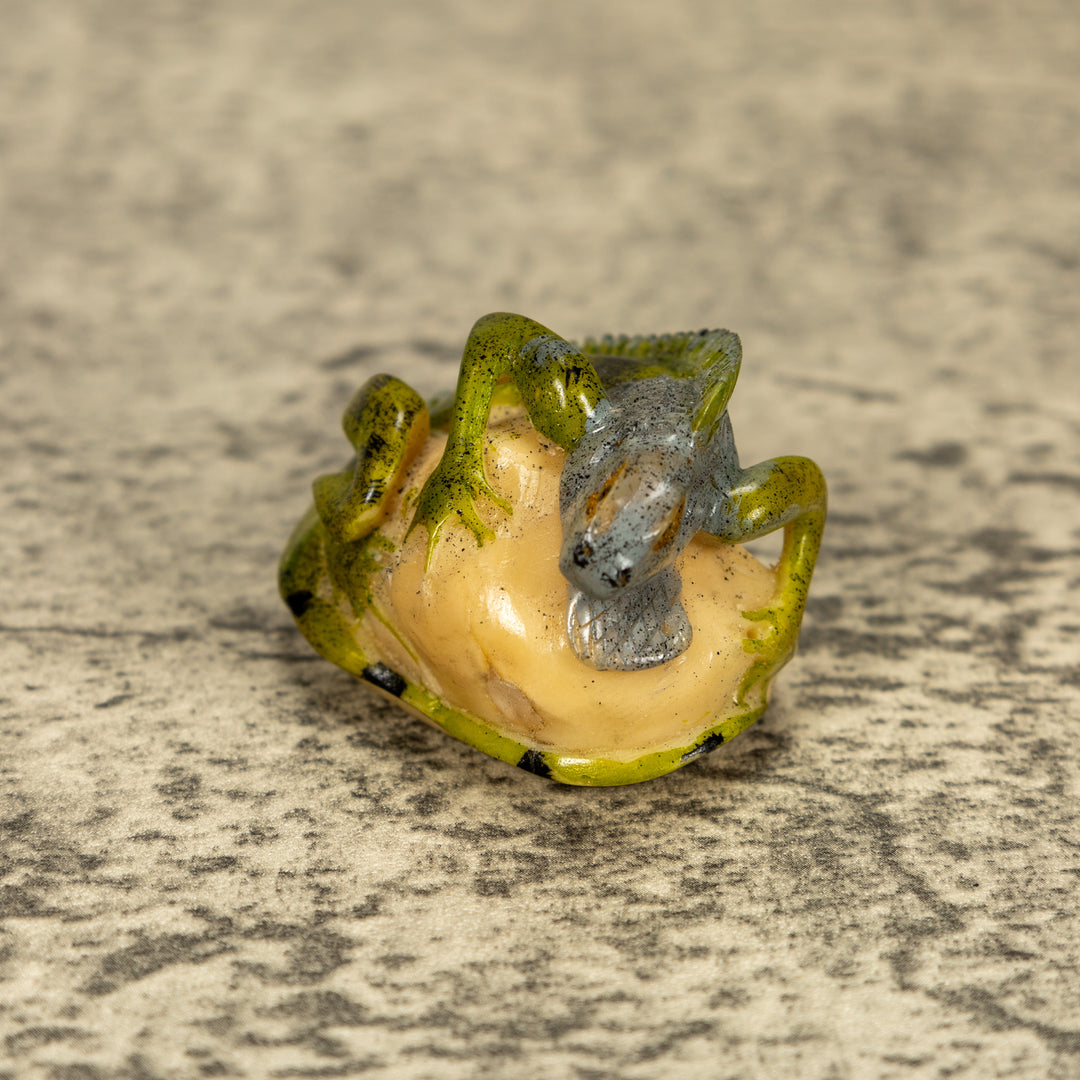 Green Iguana Lizard Tagua Nut Carving