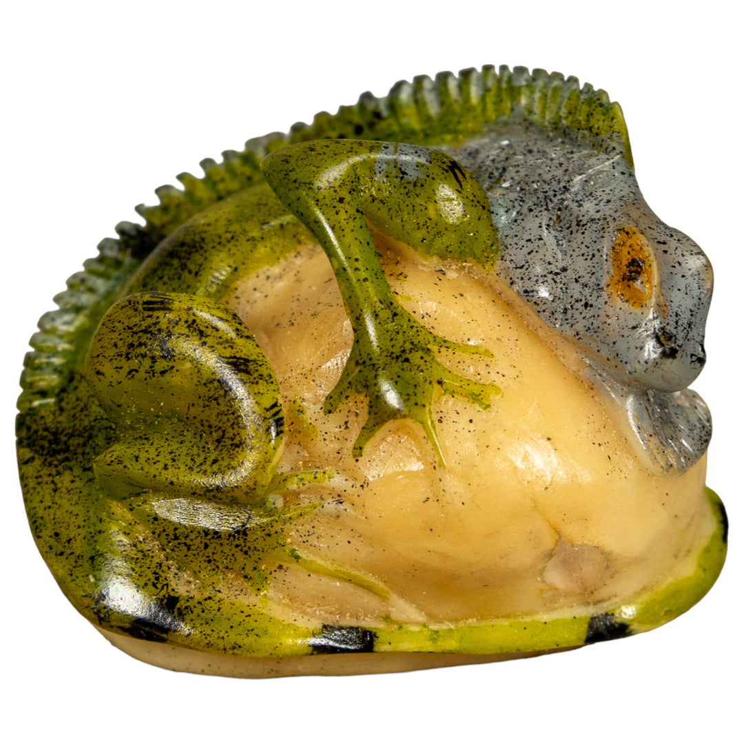 Green Iguana Lizard Tagua Nut Carving