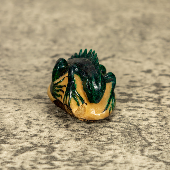 Green Iguana Lizard Tagua Nut Carving