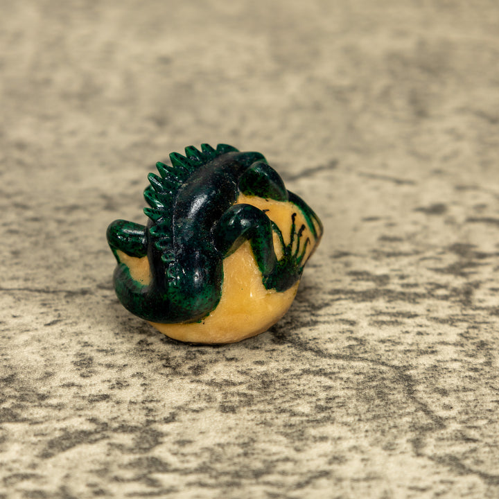 Green Iguana Lizard Tagua Nut Carving