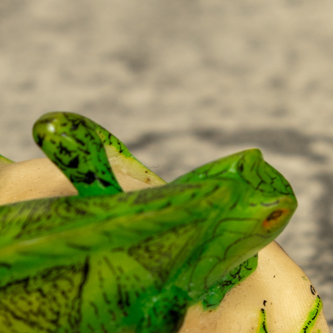 Green Iguana Lizard Tagua Nut Carving