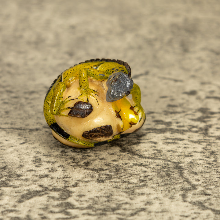 Green Iguana Lizard Tagua Nut Carving
