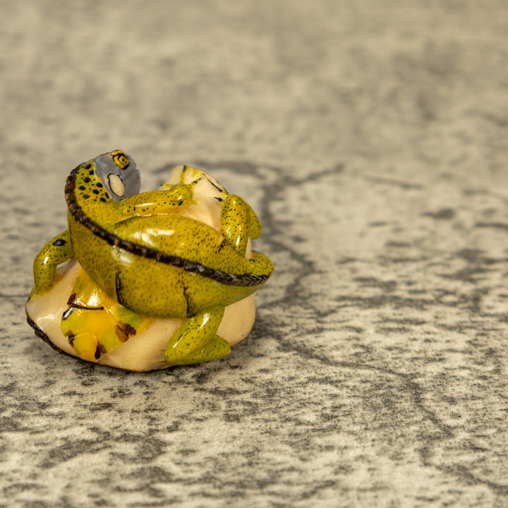 Green Iguana Lizard Tagua Nut Carving