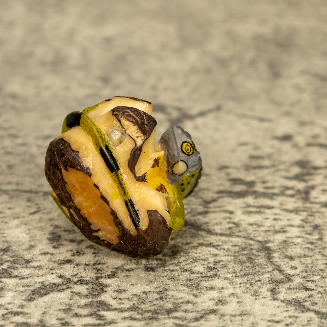 Green Iguana Lizard Tagua Nut Carving