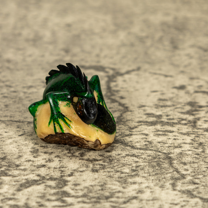 Green Iguana Lizard Tagua Nut Carving