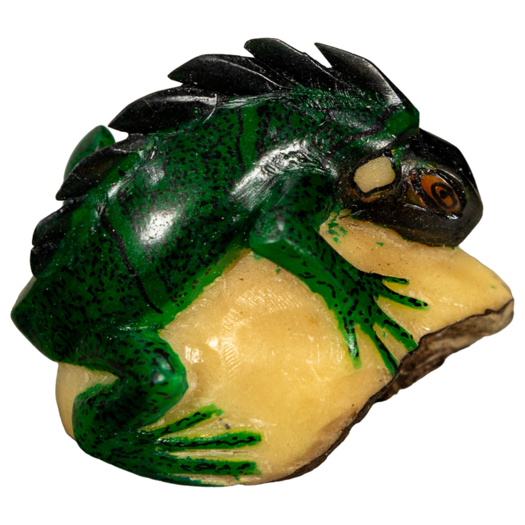 Green Iguana Lizard Tagua Nut Carving