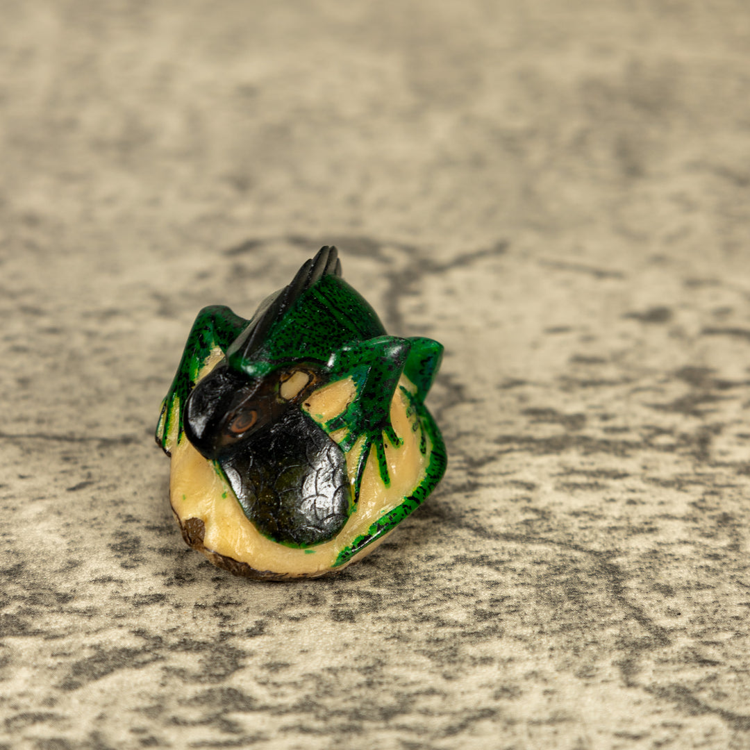 Green Iguana Lizard Tagua Nut Carving