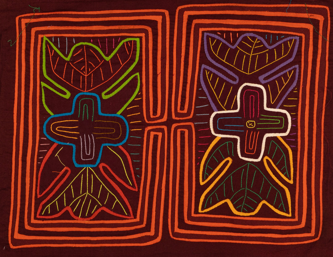 Burgundy And Orange Floral Flower Mola