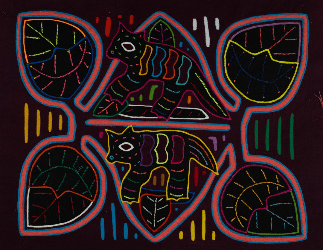 Burgundy Pink And Blue Jungle Critter Mola