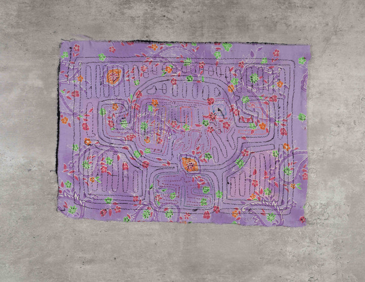 Fancy Background Material Black And Purple Dog Mola