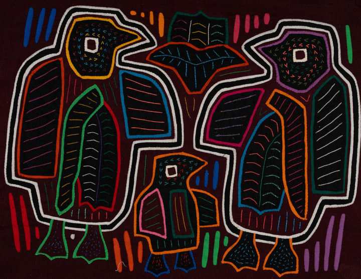 Burgundy And White Penguin Bird Mola