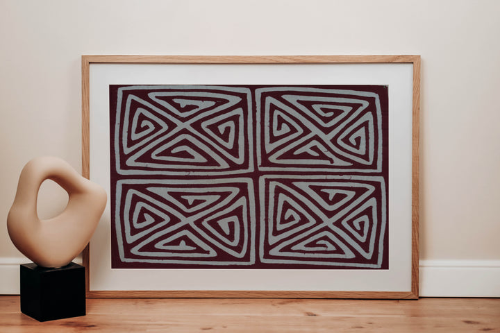 Burgundy And Blue Classic Design Mola
