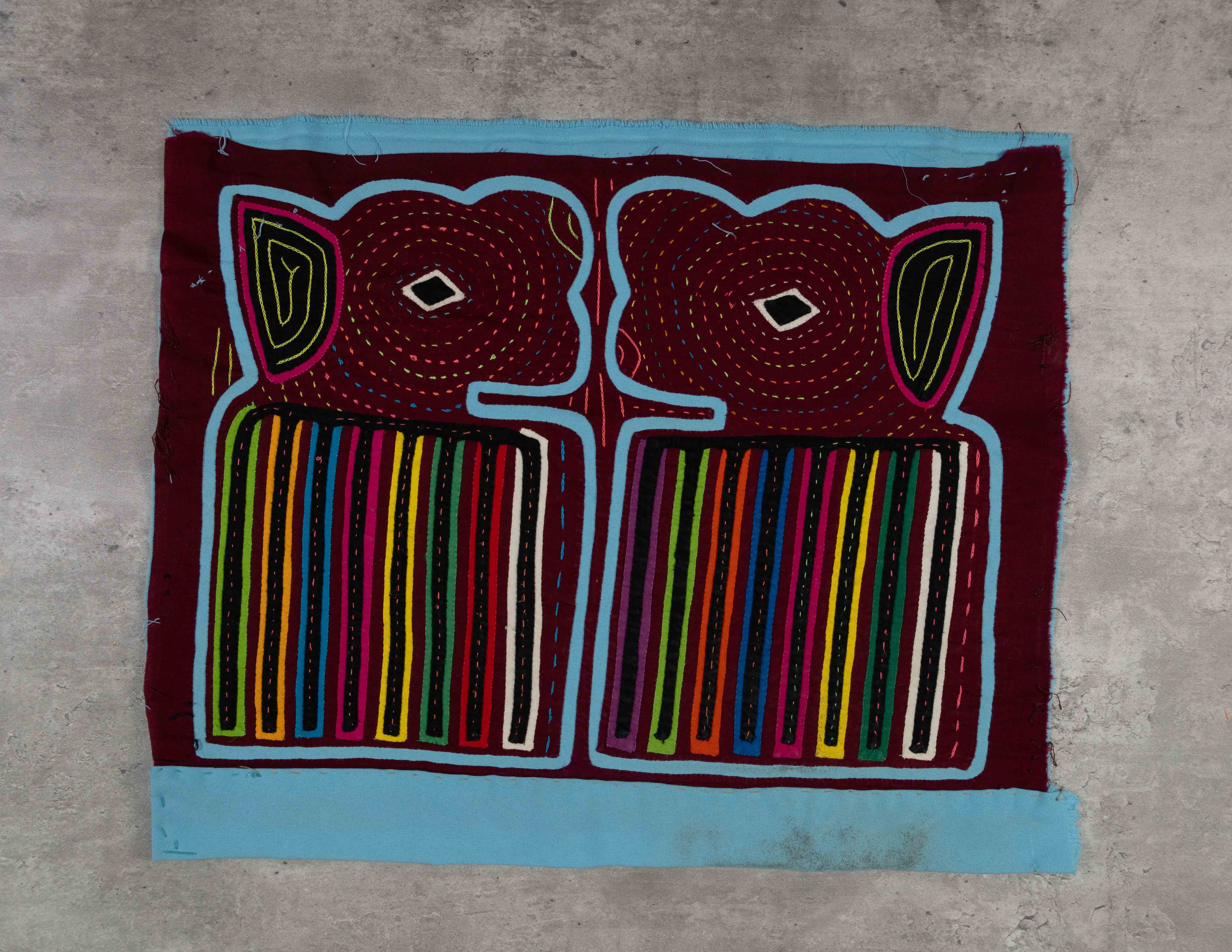 Burgundy And Turquoise Former Blouse Mola Mola