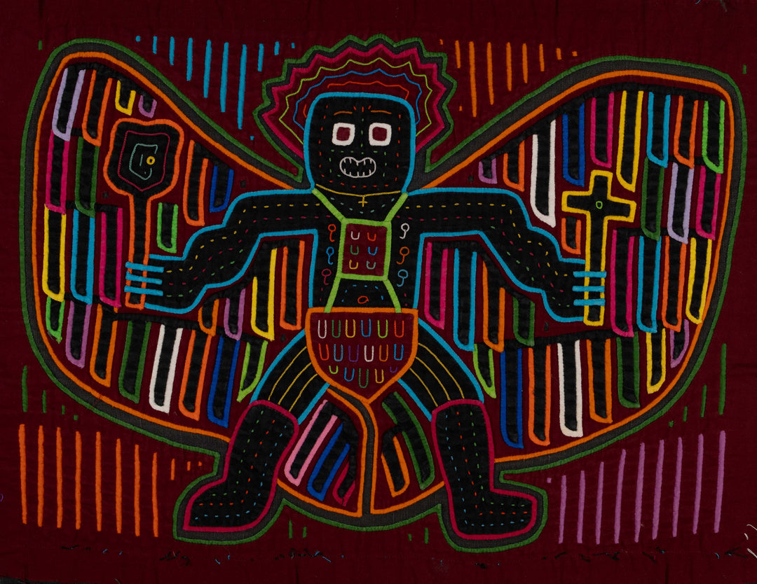 Burgundy And Blue Winged Christian Jungle Missionary Mola