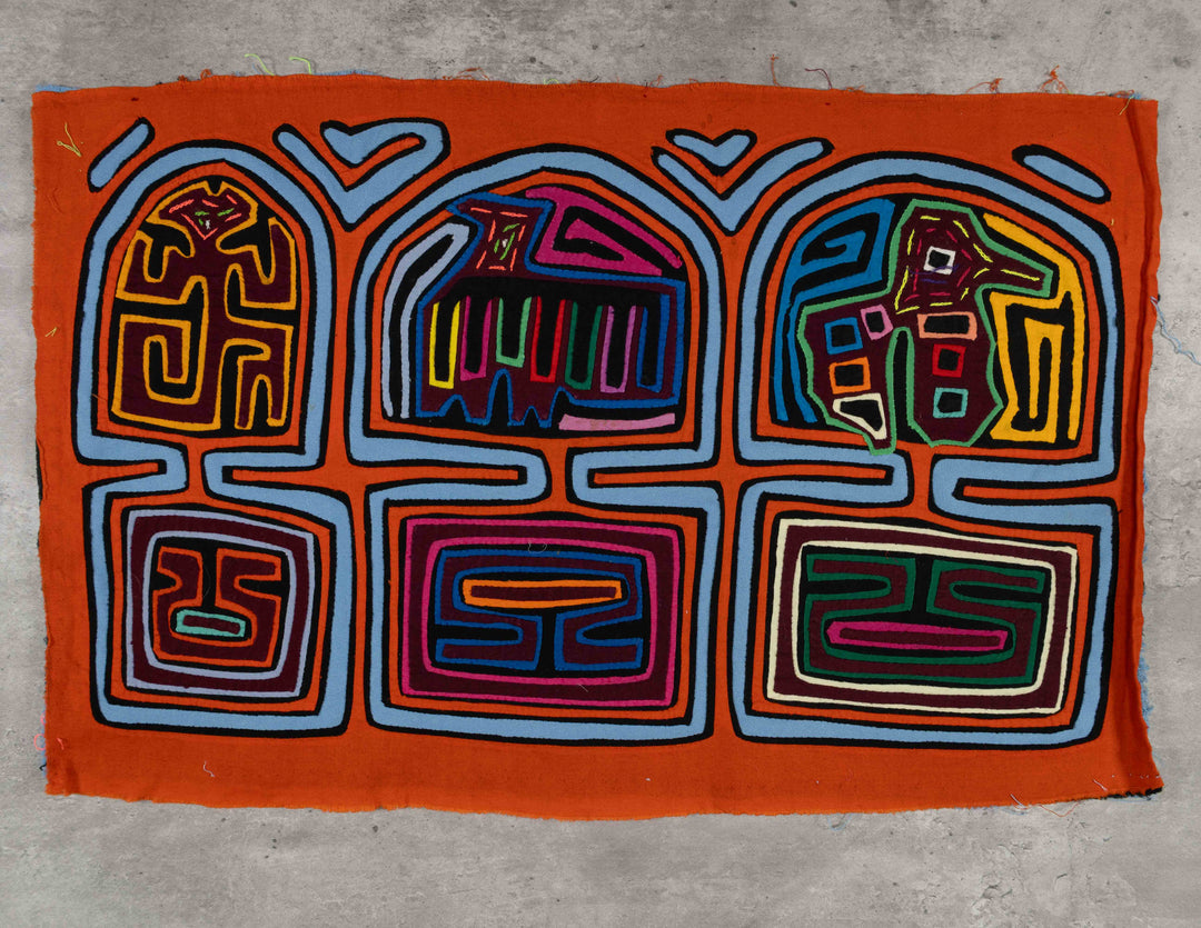 Orange And Aqua Bird And Panther Mola