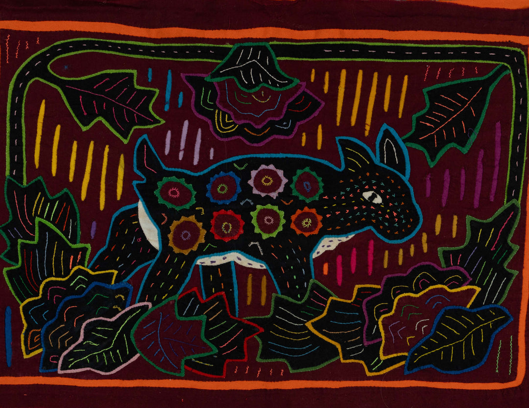 Burgundy Orange And Green Lost Jungle Puppy Dog Mola