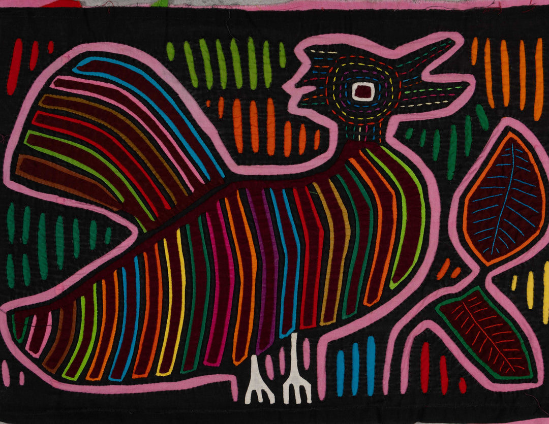 Black And Purple Proud Peacock Mola