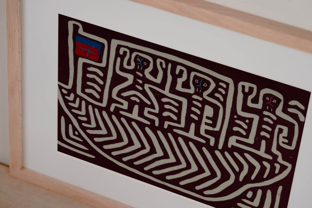 White And Maroon Boat People Mola