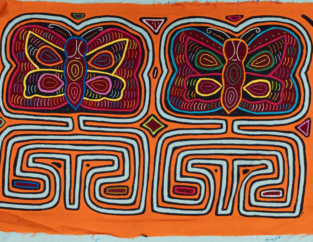 Orange And Aqua Madam Butterfly Mola