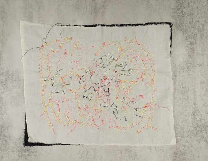 Red Blue And Orange Parrot With Flower Mola