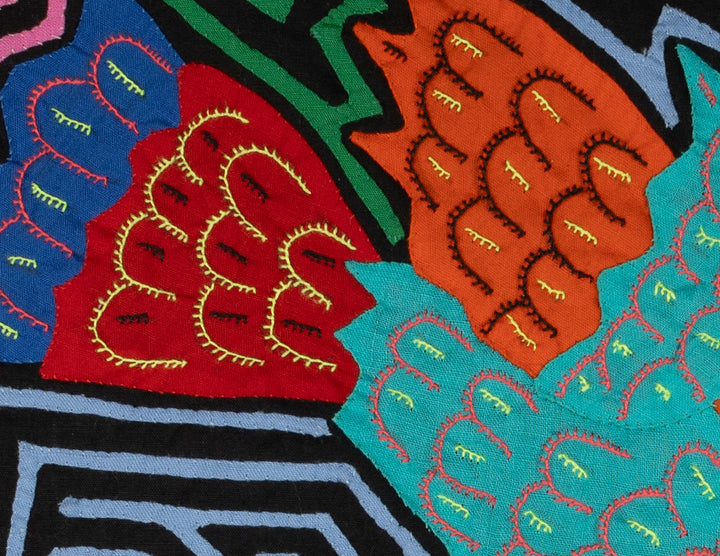 Screaming Red Blue And Orange Parrot Mola