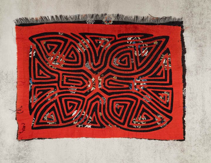 Vintage Red And Black Background Material Mola