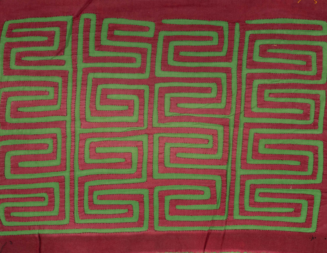 Vintage Maroon And Green Classic Design Mola