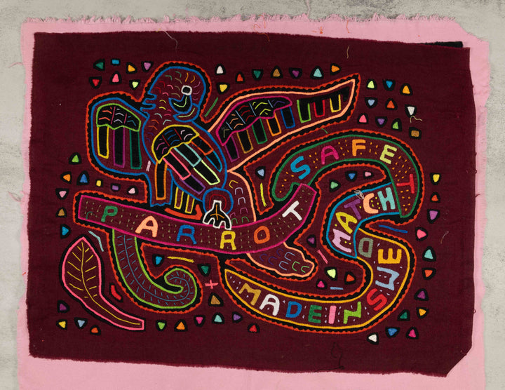 Burgundy Rainbow Parrot Annoucing The Village Mola