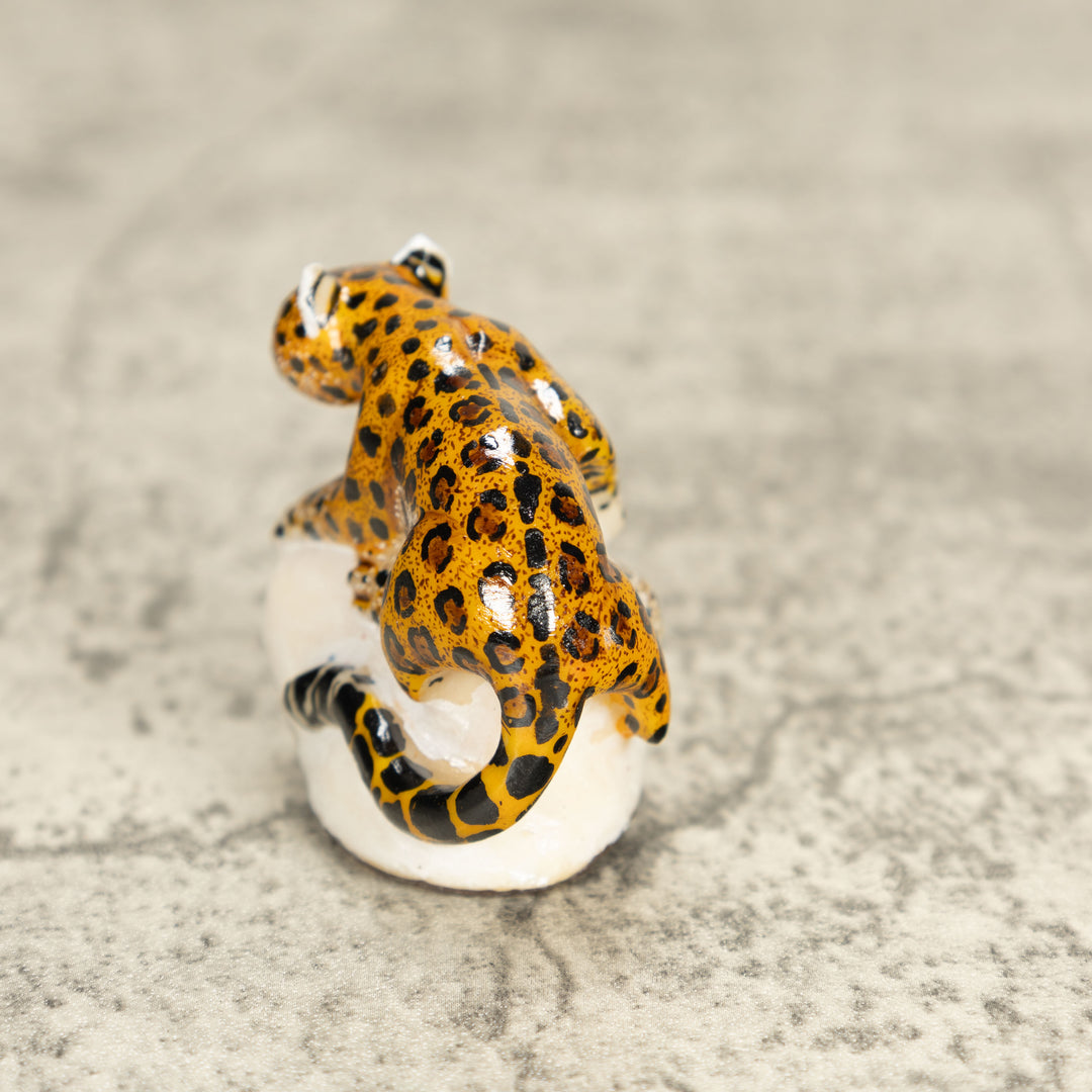 Jaguar Cat Tagua Nut Carving