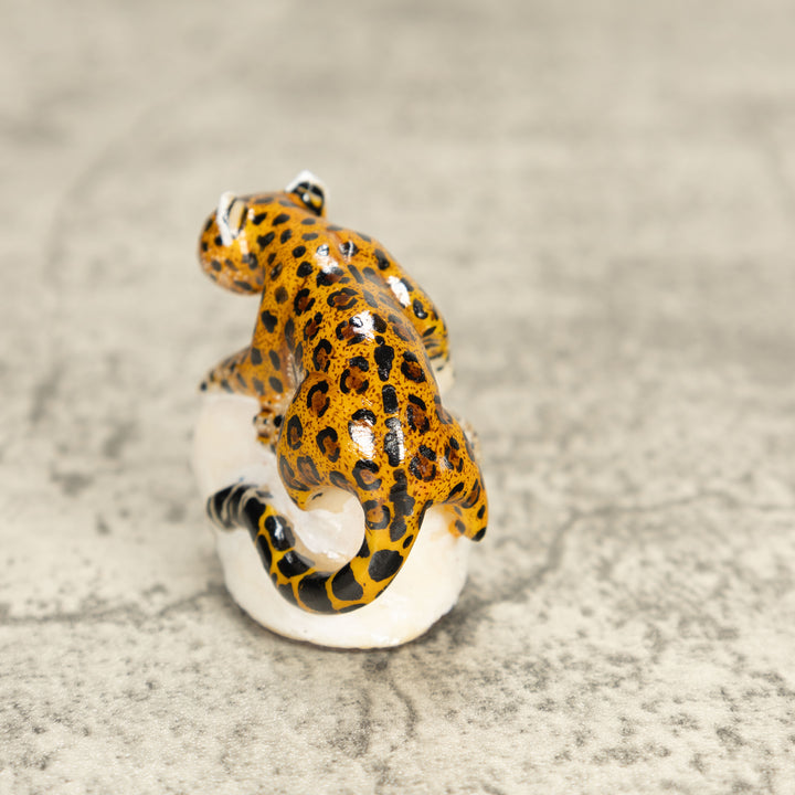 Jaguar Cat Tagua Nut Carving