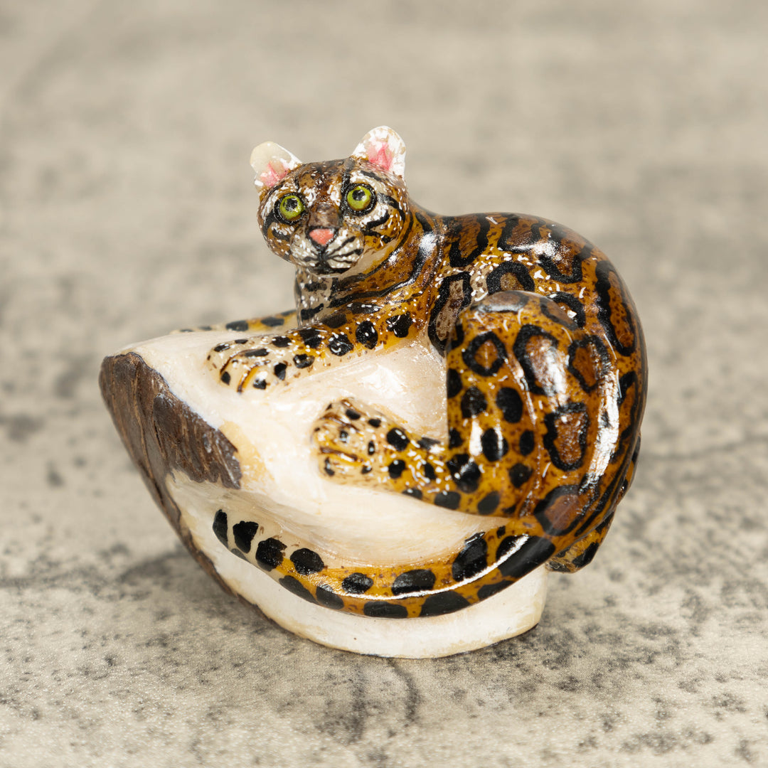 Jaguar Tagua Nut Carving