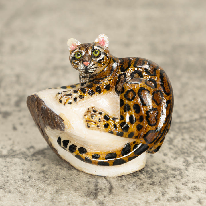 Jaguar Tagua Nut Carving