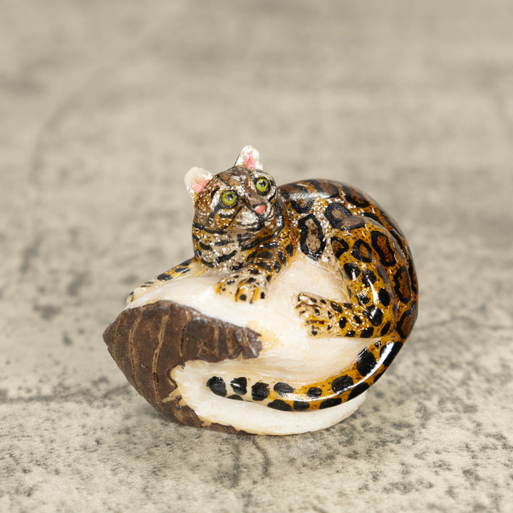 Jaguar Tagua Nut Carving