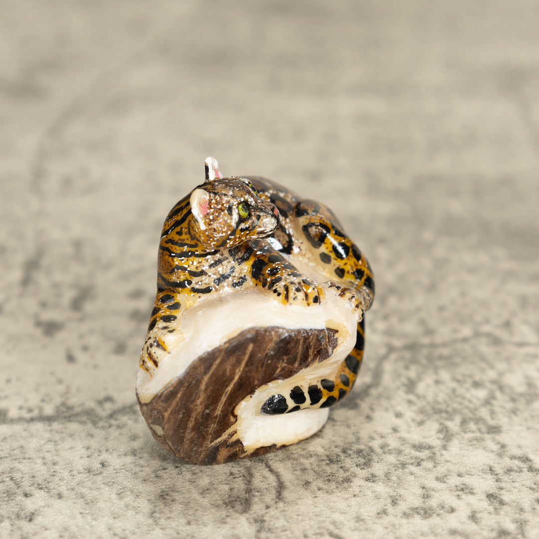 Jaguar Tagua Nut Carving