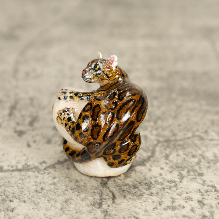 Jaguar Tagua Nut Carving