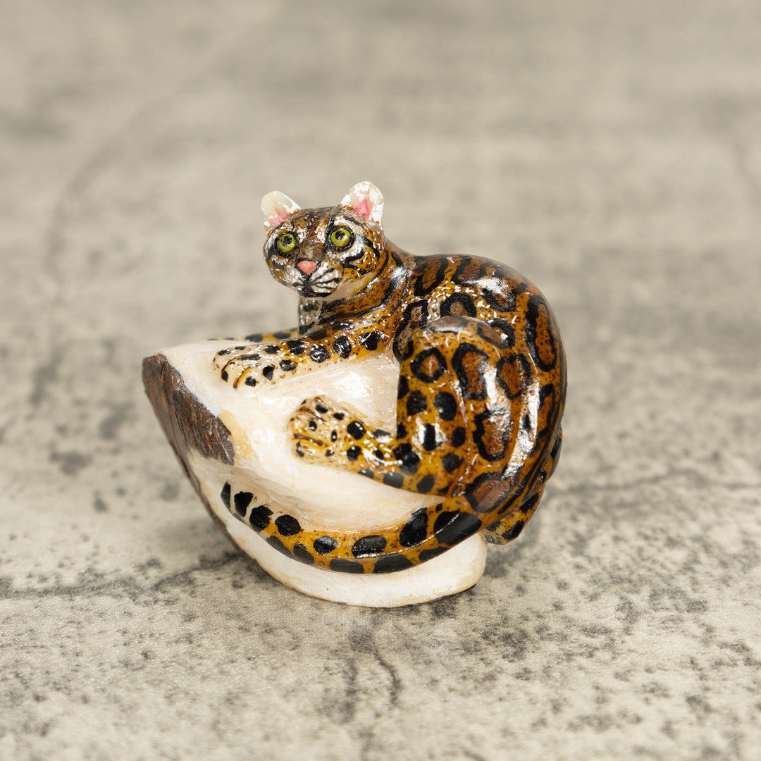 Jaguar Tagua Nut Carving