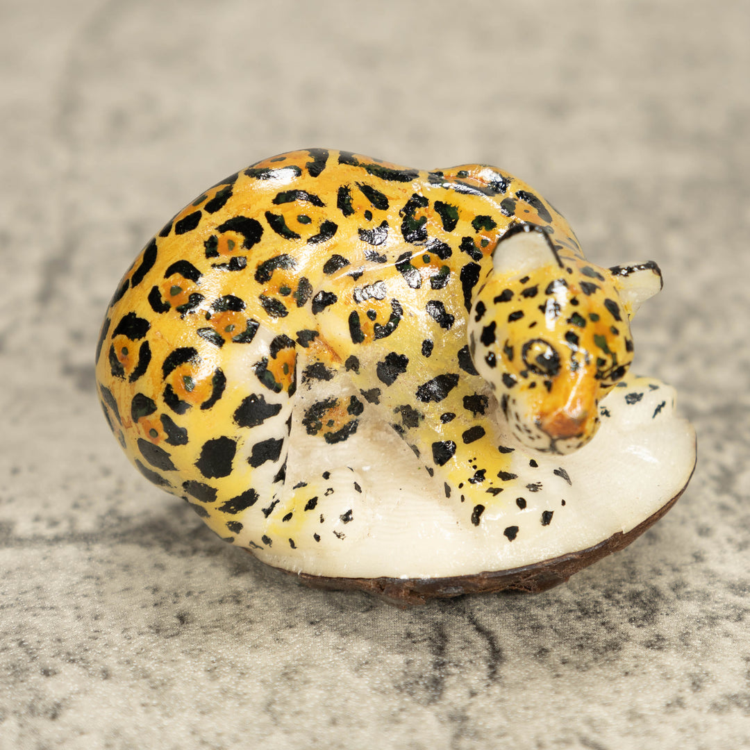 Jaguar Tagua Nut Carving