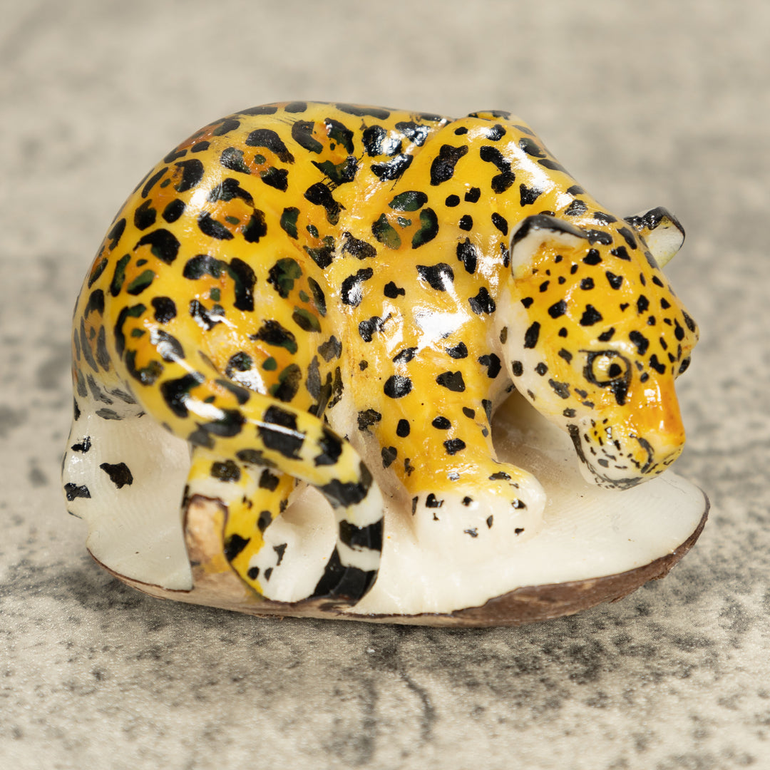 Jaguar Tagua Nut Carving